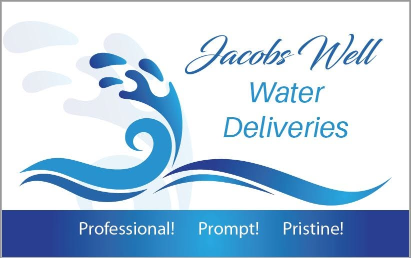 Jacobs Well Water Deliveries logo, blue wave